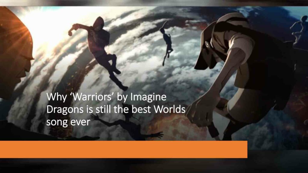 Screenshot of Warriors Worlds 2014 music video, a featured image for ONE Esports article "Why ‘Warriors’ by Imagine Dragons is still the best Worlds song ever"